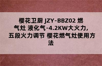 SAKURA/樱花卫厨 JZY-BBZ02 燃气灶 液化气-4.2KW大火力, 五段火力调节 樱花燃气灶使用方法